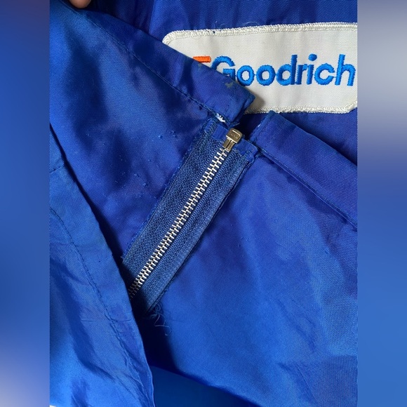 Vintage 60s 70s BF Goodrich Racing Stripes Blue Lightweight Jacket Medium - Picture 11 of 11